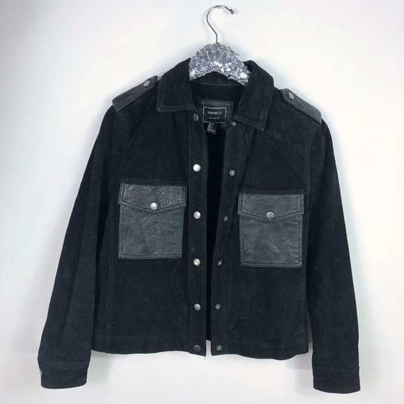 Forever 21 Jackets & Blazers - Forever 21 Black Suede Moto Jacket Size Small